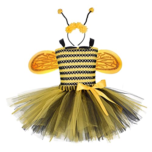 DEARMAMY Gazerock Für Mädchen Feen Tutu Rock Tutu Rock Babykleidung Mädchen Stirnband Mädchen Kleinkind Kleidung Bienenflügel Kostüm Mädchen Partykostüm Mädchen Outfits Röcke von DEARMAMY