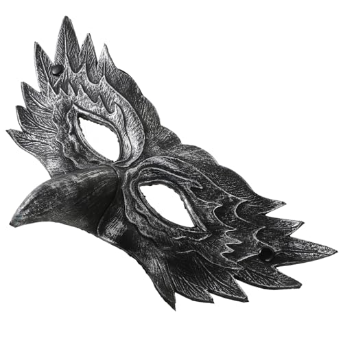 DEARMAMY Halloween- Halbmaske Maskerade- Tiermasken Für Erwachsene Tierische Vogel Kostüm Adler Maskerade Cosplay-requisiten Pu- Silver von DEARMAMY