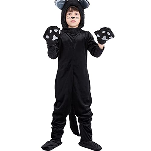 DEARMAMY Halloween Katze Kostüm Kreatives Cosplay Outfit Für Jungen Xl Tierische Verkleidung Für Fasching Karneval Und Halloween Events von DEARMAMY