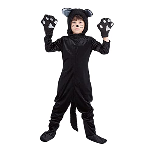 DEARMAMY Halloween-kostüme Für Kinder Schwarze Katze Performance-outfit Wiederverwendbar Und Waschbar von DEARMAMY