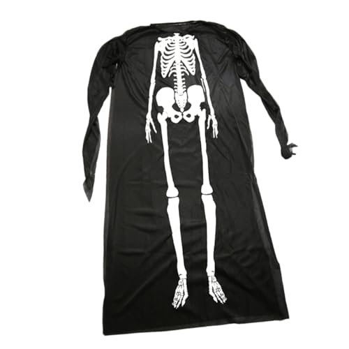 DEARMAMY Halloween Kostüm Skelett Pirat Geist Kleidung Für Erwachsene Cosplay Set Schwarz Gruseliges Skeleton Kostüm Für Halloween Feiern Und Kostümpartys von DEARMAMY