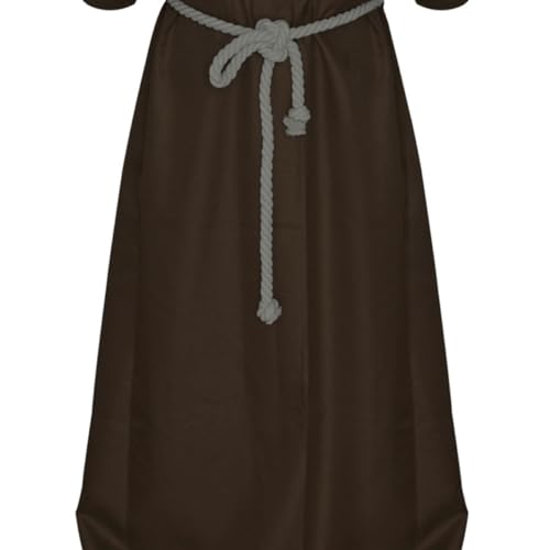 DEARMAMY Halloween Mittelalter önch Kostü Classic Priester Cosplay Set Größe XL Kaffee Mittelalterliche Robe Für Halloween Cosplay Und Karneval von DEARMAMY