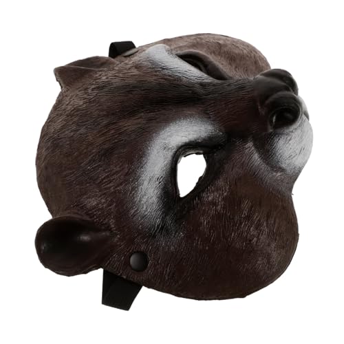 DEARMAMY Halloween Tiermasken Tier Halloween Maske Karnevalsmaske Eichhörnchenmaske Wolfskostüm Lustige Maske Pelzige Maske Basistier Partymaske Neuheitskostümmasken Pu Schaum von DEARMAMY