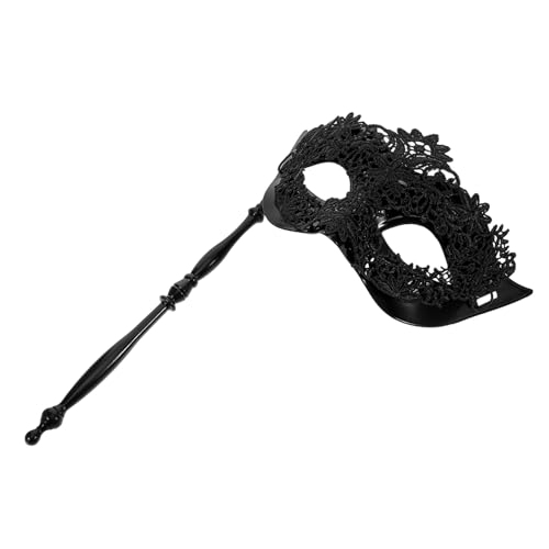 DEARMAMY Handgehaltene Spitzenmaske Frauen-maskerade-maske Spitzen-styling-damenmaske Maskerade Masken Halloween-maske Damen Maske Fledermaus Augenmaske Fledermausfrauenmaske Black Plastik von DEARMAMY