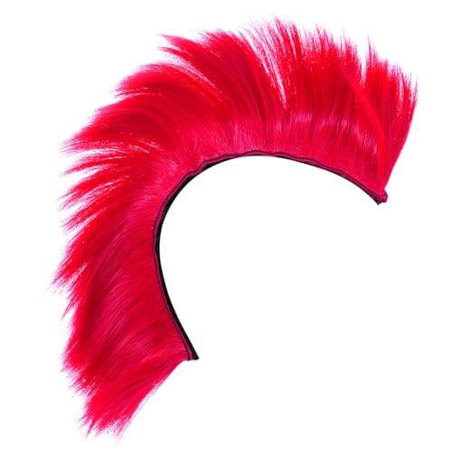 DEARMAMY Helm Perücke Maskerade-Mann Kostüm Für Erwachsene Cosplay-perücken Mantel Modischer Perückenschmuck Helm-Spike-Streifen Geschichtete Perücke Zubehör Zopf Rosa Hochtemperaturdraht von DEARMAMY