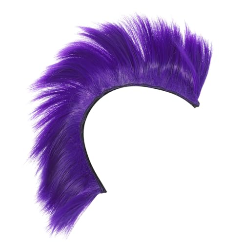 DEARMAMY Helm Perücke Perücken-Patch Clown-perücke Halloween-Cosplay-perücke Party Perücke Bausatz Party-haarteil-Dekoration Farbige Perücken Cosplay-Maske Violett Hochtemperaturdraht von DEARMAMY