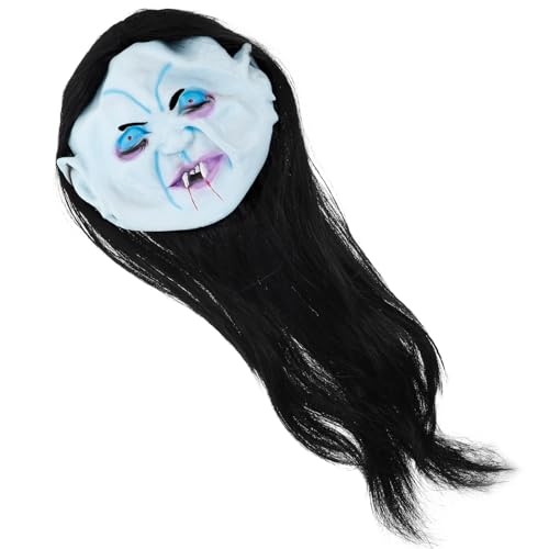 DEARMAMY Horror-Geistermaske gruselige maske halloween kopfschmuck Dekorative Horrormaske Gruselige Gesichtsmaske Halloween-Masken für Erwachsene gruselig lustige Maske Vinyl-Material Black von DEARMAMY