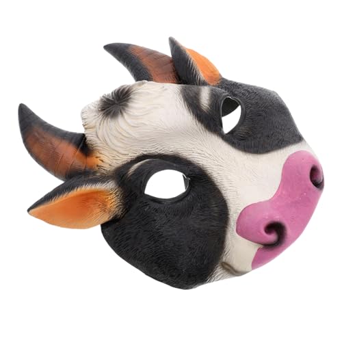 DEARMAMY Kuhmaske Halloween-Maske lustige masken Halbgesicht Maske Tiermaske Partymaske Kuh Tier-Maskerade-Maske Maske für Halloween tierische Kopfbedeckung Foto-Requisiten Emulsion von DEARMAMY