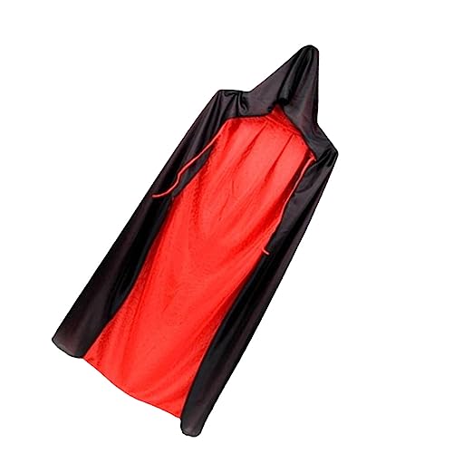 DEARMAMY Halloween Umhang Mit Kapuze Doppeltes Schwarzes Und Rotes Vampir Cosplay Cape Für Erwachsene Ideal Für Karneval Partys Und Bühnenauftritte änge von DEARMAMY