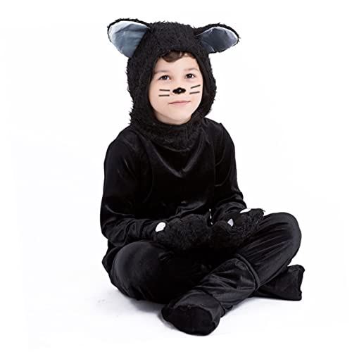 DEARMAMY Halloween Katzenkostü Für Lustiges Cosplay Outfit Für Jungs Größe L Ideal Für Karneval Halloween Und Kostümpartys Tierkostü Für Kreative Rollenspiele von DEARMAMY