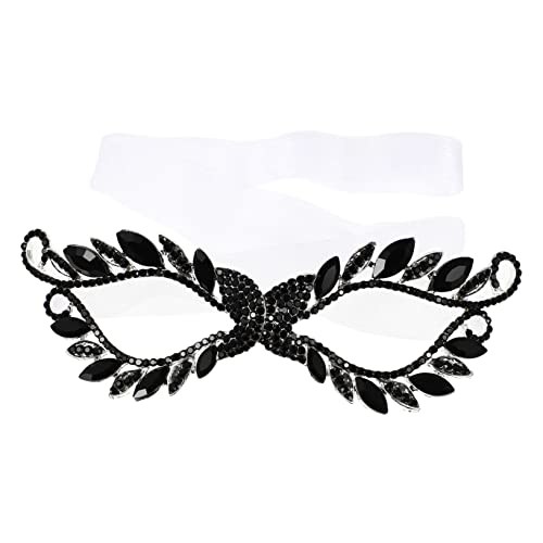 DEARMAMY Maske halloween mask hallowen masks augenklappen eyemask augenpflaster eyepatch augenabdeckung mouth mask Halloweenkostüm Halloween-Kostüm Sensenmann Party Strasssteine Black von DEARMAMY