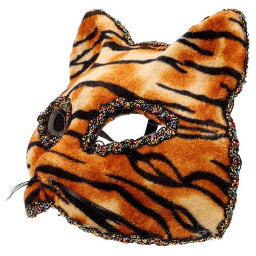 DEARMAMY Maskentanz halloween masken halloweenmaske haloween mask masken zu halloween maskiert Maskerade-Maske Tigermaske für Maskerade Cosplay-Tigermaske Cosplay-Partymaske Tiermaske Stoff von DEARMAMY