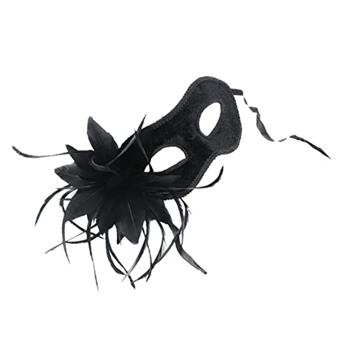 DEARMAMY Maskerade Maske Kostüm Maske Maskerade-Party-Maske Dekorationen Cosplay-Kostüm Rock halloween mitgebsel halloween oblaten weihnachtsdeko Spitzenmaske Ballmaske Bauchmuskeln Black von DEARMAMY