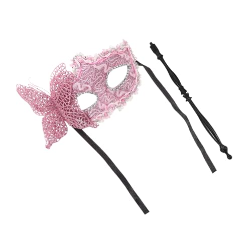 DEARMAMY Maskerade-maske Schmetterlingsmasken-maskerade Partymaske Handmaske Venezianische Maske Für Frauen Karneval Maske Augenmaske Halloween Kostümzubehör Karneval-masken Rosa Stoff von DEARMAMY