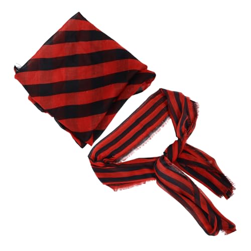 DEARMAMY Piratenkleid-turban Weibliches Piratenkostüm Piratenkostümzubehör Damen Piratenrock Piratenkopf Wickeln Rote Schärpe Piratenschal Piratenkostüm Damen Halloween-schärpe Polyester von DEARMAMY