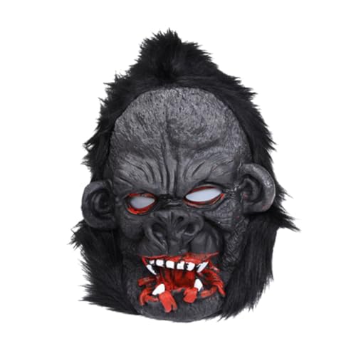 DEARMAMY Realistische Gorilla Maske Für Halloween Blutrünstige Orang Utan Maske Kostüm Requisite Für Partys Streiche Und Parodien Perfekte Kopfbedeckung Für Dschungel Themen Und von DEARMAMY