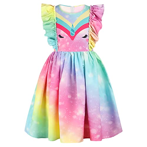 DEARMAMY Regenbogenkleid Kleidung ädchenkleid ädchen Einteiler Kostümkleid Für ädchen Polyester von DEARMAMY