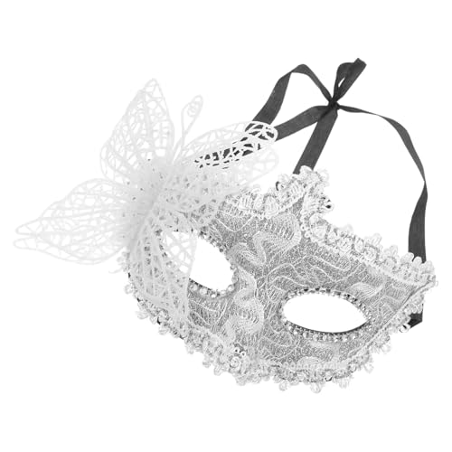 DEARMAMY Schmetterling Halbgesichtsmaske Maskerade Für Mit Stock Schreimaske Halloween Quasten Hautpflege Tag Totenmaske Maskenballmaske Schmetterling Kostüm Frauen Masken von DEARMAMY