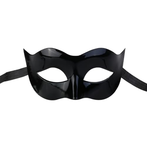 DEARMAMY Schwarze Halbmaske Für Herren Elegante Maskerade Ballmaske Perfekte Party Accessoire Für Karneval Und Kostümpartys Einstellbare Elastische Bänder Für Optimalen Sitz von DEARMAMY