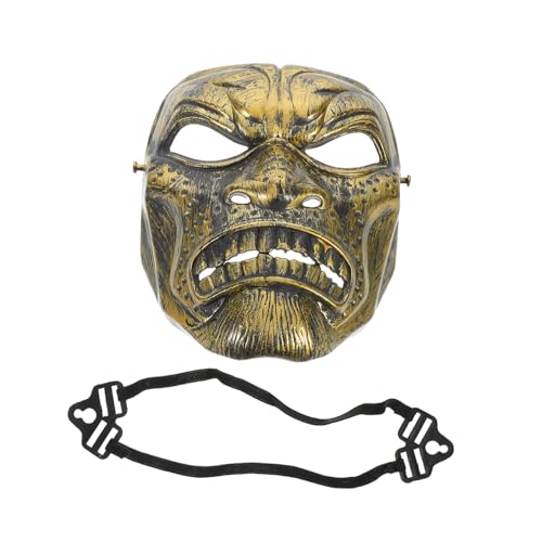 DEARMAMY Spartanische Maske Junge Maske Griechische Maske Kleidung Maske Rollenspielmaske Cosplay-Maske Krieger Maske Cosplay-Krieger-Maske Maske für römische Soldaten Plastik Golden von DEARMAMY