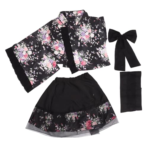 DEARMAMY Traditionelles Japanisches Kimono Dienstmädchenkleid Cosplay Outfit Schwarz Größe S Elegantes Kleid Für Kostümpartys Und Events Authentischer Look Und Hochwertiges Material von DEARMAMY