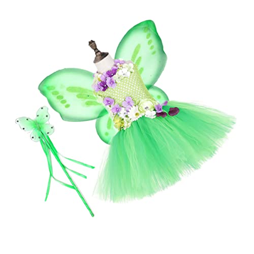 DEARMAMY Tüllrock für Mädchen halloween kleidung fairy wand -Party-Outfit dress for e girl kleidung Gazerock für Mädchen Partyrock für Mädchen Röcke für Mädchen Green von DEARMAMY