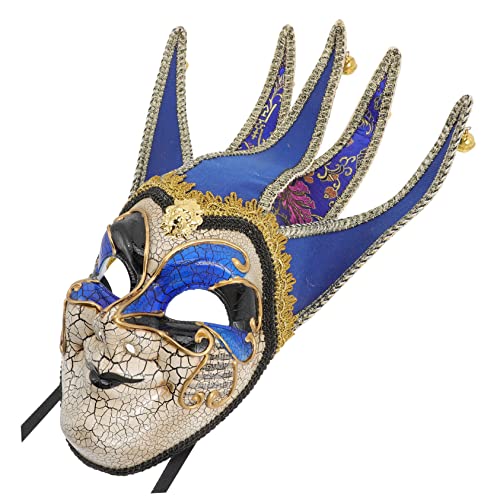 DEARMAMY Venezianische Maske Gesicht funkeln Maskerade Sensenmann halloween masken halloweenmaske Maskenball venezianischer masken Frauenmaske Retro-Maske Cosplay-Zubehör p.s Blue von DEARMAMY