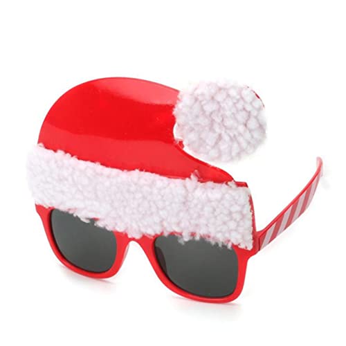 DEARMAMY Weihnachtliche Partybrille Im Roten Weihnachtsmützen Design Lustige Weihnachtsbrillen Für Fotos Kostüme Und Partys Kreative Deko Für Erwachsene Und von DEARMAMY