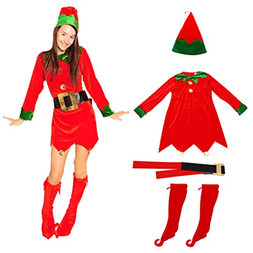 DEARMAMY Weihnachtskleid Damen Langarm Festliches Weihnachtskostüm Für Frauen Bequemes Und Stilvolles Kleid Für Die Weihnachtsfeier Ideal Für Partys Und Aufführungen Inklusive von DEARMAMY