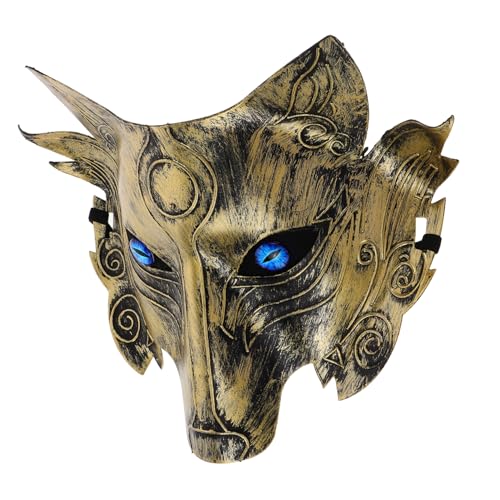 DEARMAMY Werwolf-Maske schwarze Maske Halloween-Tiermaske Werwolf-Kostüm Monstermasken Wolf Kostüm Wolfsmaske gruselige maske Cosplay-Maske Party-Cosplay-Requisite Maske im Horror-Stil PVC von DEARMAMY