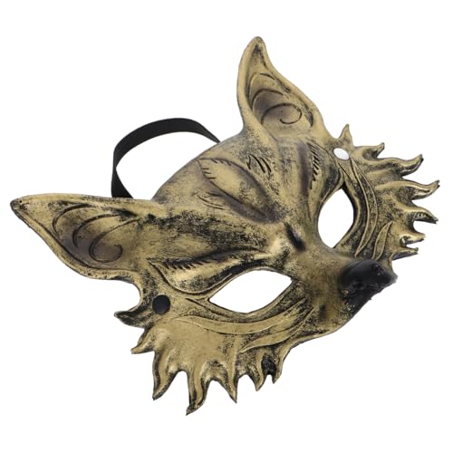 DEARMAMY Wolfsmaske Gruselige Maske Werwolf-maske Tierkostüm Maske Cosplay-kostüm-maske Requisiten Für Halloween-masken Tier-cosplay-maske Kostüm Werwolfmaske Karneval-wolf-maske Pu Golden von DEARMAMY