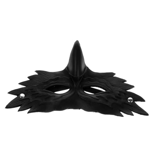 DEARMAMY Wolfsmaske Halloween- Adler-Kostümmaske Halloween- Adler Dekoration Halloweenkostüm Karnevalsmaske Tiermasken Partyzubehör Kostümzubehör Halbmaske PU- Black von DEARMAMY