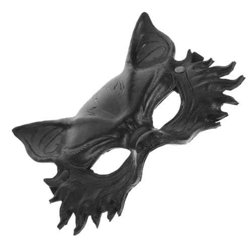 DEARMAMY Wolfsmaske Halloween-Wolfenmaske DIY Wolfenmaske Halloween-Maske Kreativer Maskenbau masken für halloween Maskentier Maskerade Maske Männer Partymaske tierische Maske Pu Black von DEARMAMY