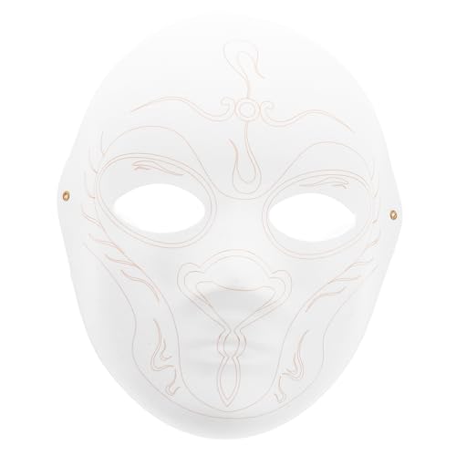 DEARMAMY Zellstoff-Maske faschingsmasken kinderschminke Maskenparty Masken für Kindergeburtstage Maskenmalerei leere Gesichtsmaske Party-Cosplay-Masken Halloween-Gesichtsmaske Weiß von DEARMAMY