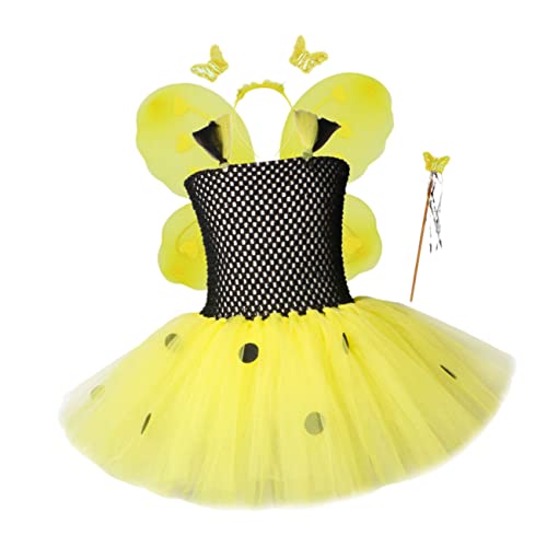 DEARMAMY kleid leistungskleid tutu rock Kinderkleider Festival-Performance-Kleid Mädchen ausgestelltes Chiffonkleid Kinderrock Kleidung für Kinder flauschiger Rock Gazerock Tüllrock von DEARMAMY