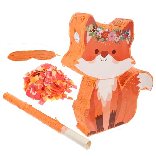 DECHOUS 1 Satz Fuchs-pinata Tierische Piñata Fuchs Dekorationen Fuchspinatas Für Geburtstagsfeier Piñata Groß Autopinatas Für Geburtstagsfeier Große Piñata Kleine Piñata Orange Papier von DECHOUS