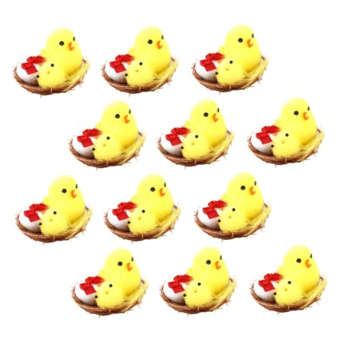 DECHOUS 12 Stück Osterküken Mini Kinderspielzeug Mini Plüschtiere Osterdeko Osterdekoration Für Draußen Osterhasen Dekorationen Ausgestopftes Huhn Plüsch Niedliche Kuscheltiere Küken von DECHOUS