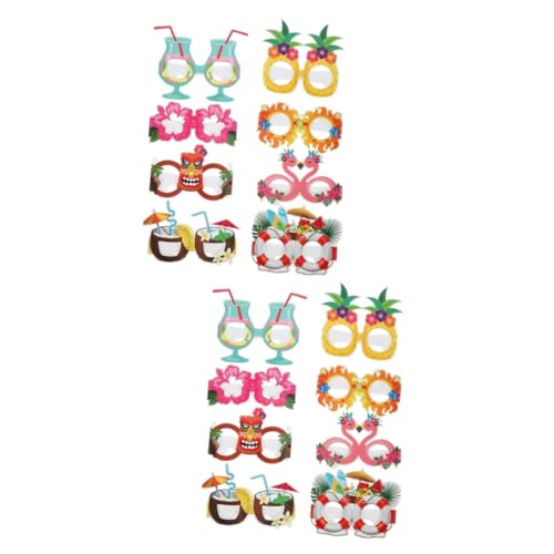 DECHOUS 16 Stück Lustige Party Dekorationen Brillen Requisite Party Brille Party Dekorative Sonnenbrillenrahmen Hawaii Requisiten Brille Hawaiianische Party Motto von DECHOUS