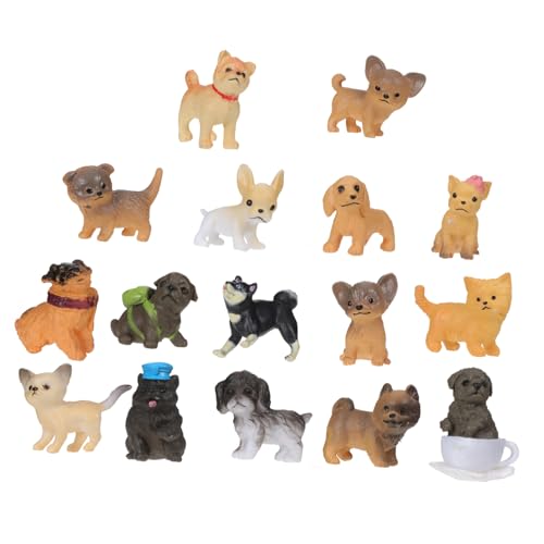 DECHOUS 16 Teiliges Set Niedlicher Hundespielzeuge Realistische Hundedekoration Für Zuhause Adorables Puppy Toy Dekorative Tischaccessoires Stil Zufällig von DECHOUS