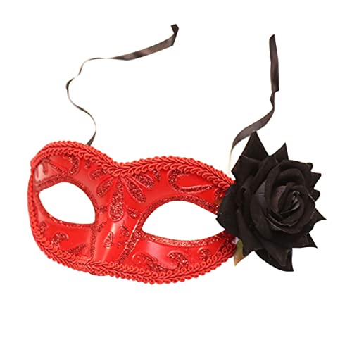 DECHOUS 1Stück Halbgesichtsmaske Für Erwachsene Und Rosenmaske Für Karneval Halloween Und Maskenball Realistische Und Stilvolle Party Maske von DECHOUS