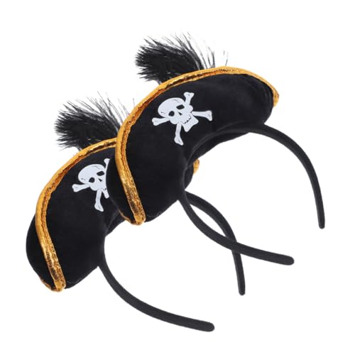 DECHOUS 2 Stück Piratenhut Haarreif Halloween Kopfschmuck Piratenkostüm Zubehör Leicht und Stabil für Karneval Mottoparty Fasching und Cosplay Unisex Einheitsgröße DECHOUS 2 Stück Piratenhut Haarreif Halloween Kopfschmuck Piratenkostüm Zubehör Leicht und Stabil für Karneval Mottoparty Fasching und Cosplay Unisex Einheitsgröße von DECHOUS