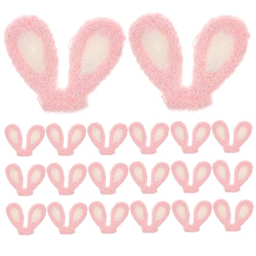 DECHOUS 20St Hasenohren selber machen Hamster Haarspangen selber machen tragen bastelset basteln für Haar-Accessoires-Dekoration Hasenohr für Haarspange Stoff Rosa von DECHOUS