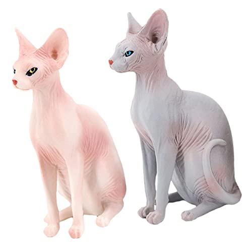 DECHOUS 2St Katzenmodell hühner geburtstagsmitgebsl tortendeko Einschulung Langlebiges Tiermodell kleine Katzenfigur Katzenverzierung für den Tisch Kätzchenfigur PVC von DECHOUS