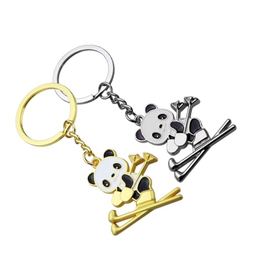 DECHOUS 2St Panda-Ski-Anhänger auto schlüsselanhänger Schlüsseldekorationen schlüsselanhänger kinder schlüsselanhänger tier key chains Taschenornamente schöne Schlüsselanhänger Legierung von DECHOUS