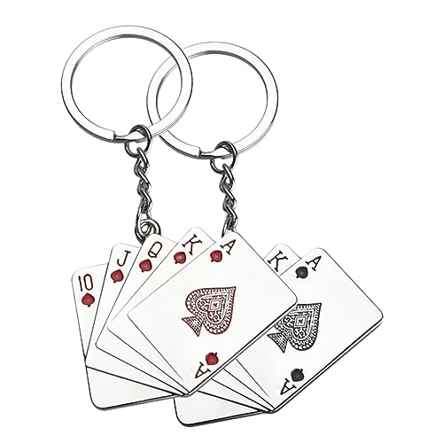 DECHOUS 2er Set Pokerkarten Schlüsselanhänger Kreative Spielkarten Schlüsselanhänger Aus Glücksbringer Für Kartenspieler Ideales Für Poker Fans Und von DECHOUS