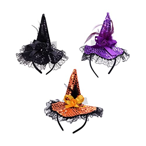 DECHOUS 3 Stück Halloween Haarband Teiliges Feder Hexenhut Stirnband in Schwarz Orange Langlebiges Festival Zubehör für Jungen Mädchen Karneval Party DECHOUS 3 Stück Halloween Haarband Teiliges Feder Hexenhut Stirnband in Schwarz Orange Langlebiges Festival Zubehör für Jungen Mädchen Karneval Party von DECHOUS