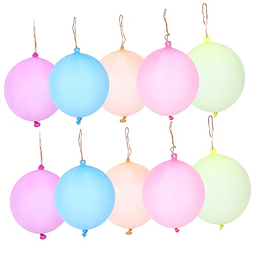 DECHOUS Luftballon Spielzeug Spielzeug Ballon Punch Ballons Mit Gummibandgriffen Aufblasbare Latexballons Für Partygeschenke Geburtstagsfeier Und Mehr Bunte Springende Punching Ballons Farben Zufällig von DECHOUS