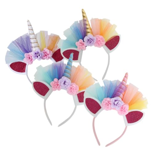 DECHOUS 4 Stück Teiliges Haarreif Einhorn Party Zubehör Bunte Einhorn Ohren Haarschmuck für Mädchen Festival Geburtstagsfeier Bühnenauftritt DECHOUS 4 Stück Teiliges Haarreif Einhorn Party Zubehör Bunte Einhorn Ohren Haarschmuck für Mädchen Festival Geburtstagsfeier Bühnenauftritt von DECHOUS