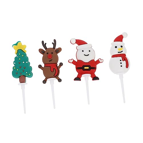 DECHOUS 4 Stücke Kuchenkarten Kuchen Picks Creative Christmas Cake Toppers Schmuck Party Supplies von DECHOUS