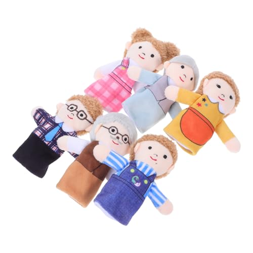 DECHOUS 6 Teiliges Familien Handpuppen Set Für üsch Fingerpuppen Für Geschichtenerzählen Rollenspiele Und Vorschulerziehung Ideal Für Zuhause Schule Und Theateraufführungen von DECHOUS